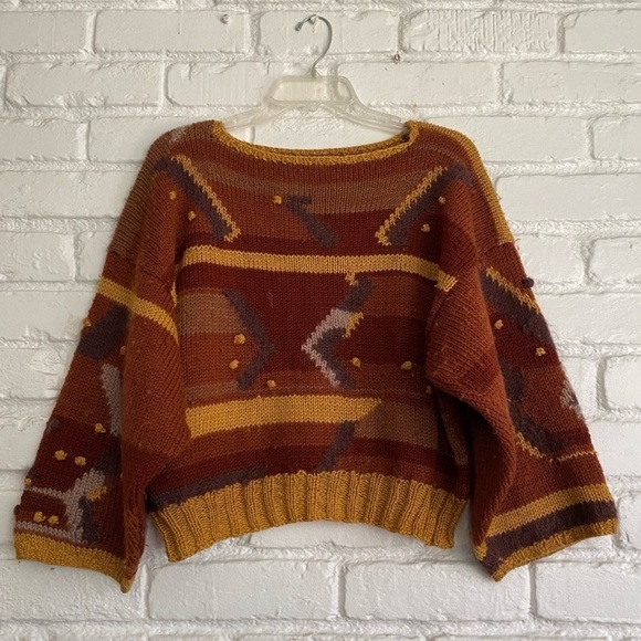 handmade Sweaters - Handmade Knitted Wool Sweater Size Medium